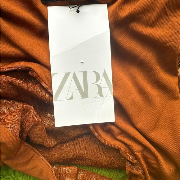 Zara Shimmering Brown Halter Bodysuit - Picture 8 of 10
